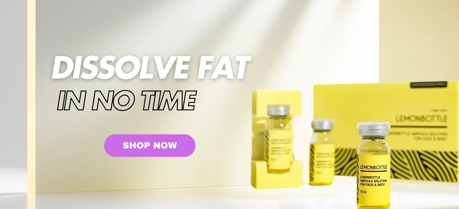 Lemon Bottle fat dissolving ampoules on a clinic worktop